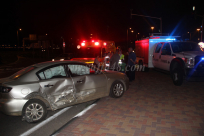  بالصور: إصابة سيدة بحادث طرق بين مركبتين على طريق المطار في اللد 